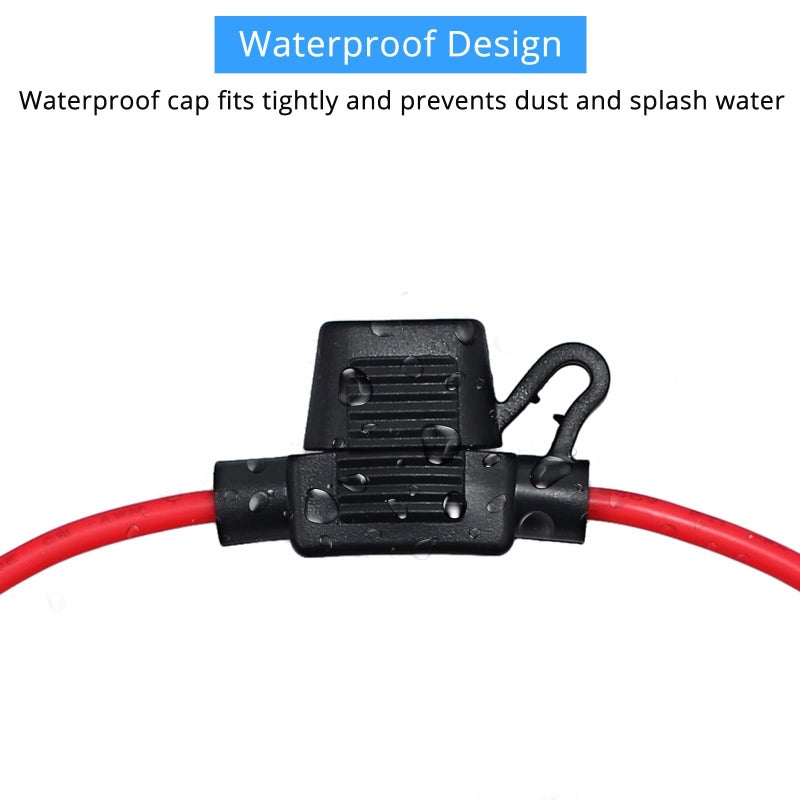 CAMWAY 10PCS Fuse Holder Blade Mini ATM/ATC Waterproof Automotive Wire Fuse Holder 14 AWG for Car Boat RV 12V 20A Fuses - Image 2